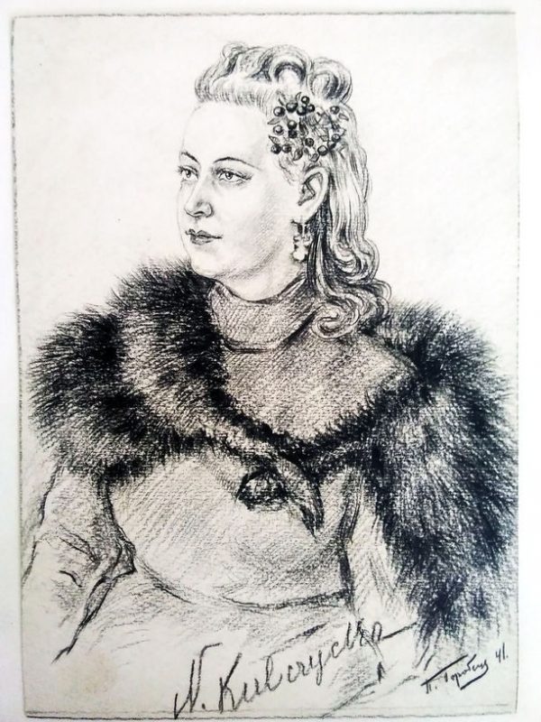 Портрет Н. Кульчицької. 1941 р. Папір, олівець 20х14,3