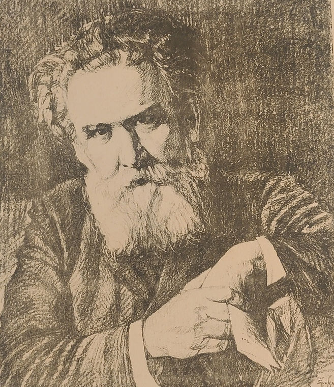 Портрет В. Г. Короленка (папір, літографія, 22х18,5)