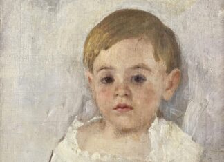 Портрет дитини. Полотно, олія. 52х40 Унизу праворуч авторський підпис: «ГЦ» Походження: 1958 р. переданий Дирекцією художніх виставок України (Ж-412)