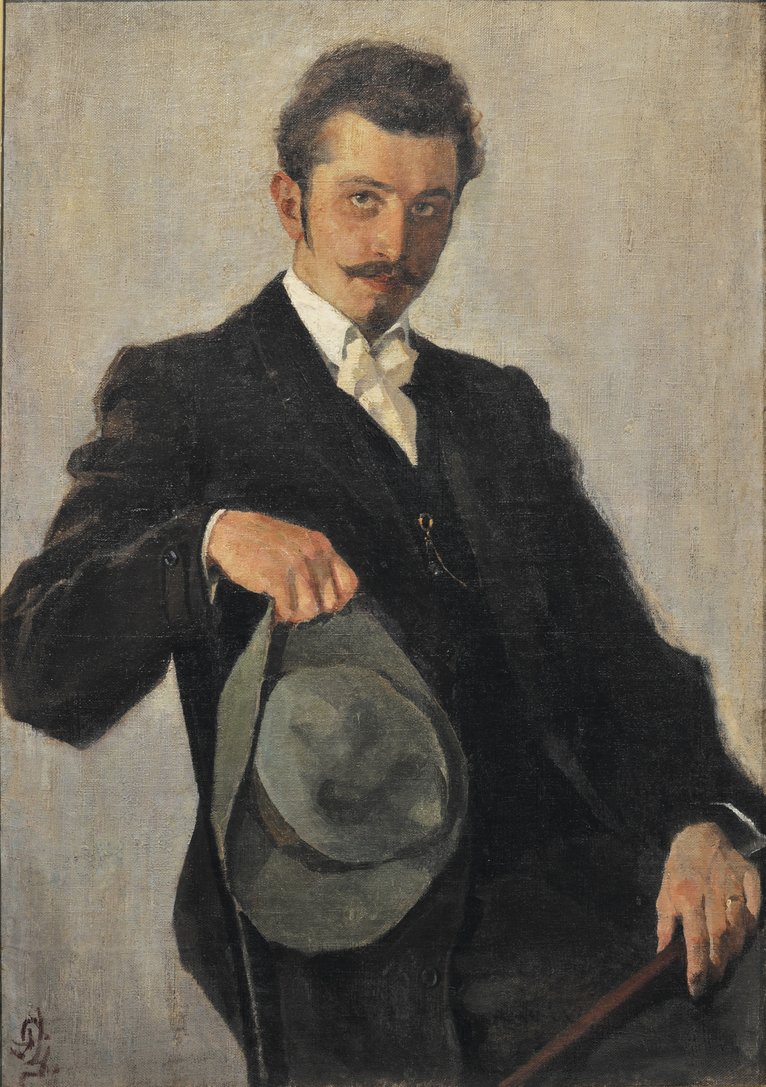 Портрет художника Віктора Миколайовича Магденка. 1915-1916 рр. Полотно, олія. 89,5х70 Унизу ліворуч авторський підпис: «ГЦ» Походження:1959 р. переданий Дирекцію художніх виставок України (Ж-413)