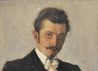 Портрет художника Віктора Миколайовича Магденка. 1915-1916 рр. Полотно, олія. 89,5х70 Унизу ліворуч авторський підпис: «ГЦ» Походження:1959 р. переданий Дирекцію художніх виставок України (Ж-413)