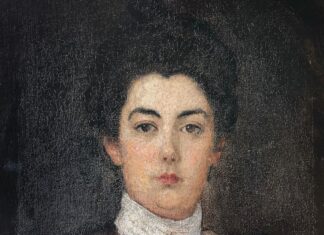 Портрет дружини. Полотно, олія. 60х48,5 Походження: Придбано у 1965 р. у Московця Костянтина Микитовича (Ж-458)