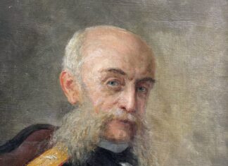 Портрет художника Василя Олексійовича Волкова. Полотно на картоні, олія. 54,5х46 Походження: Придбано у 1968 р. у Тиртишної Бєлої Ночі Костянтинівни, онуки Василя Олексійовича Волкова (Ж-507)