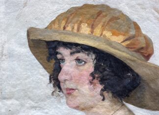 На звороті: Портрет Лялі Бокій. 1925. Полотно, олія. 52х40 Походження: 1977 р. переданий Дирекцією художніх виставок України (Ж-619)