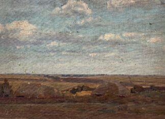 Осінній пейзаж з хатками.