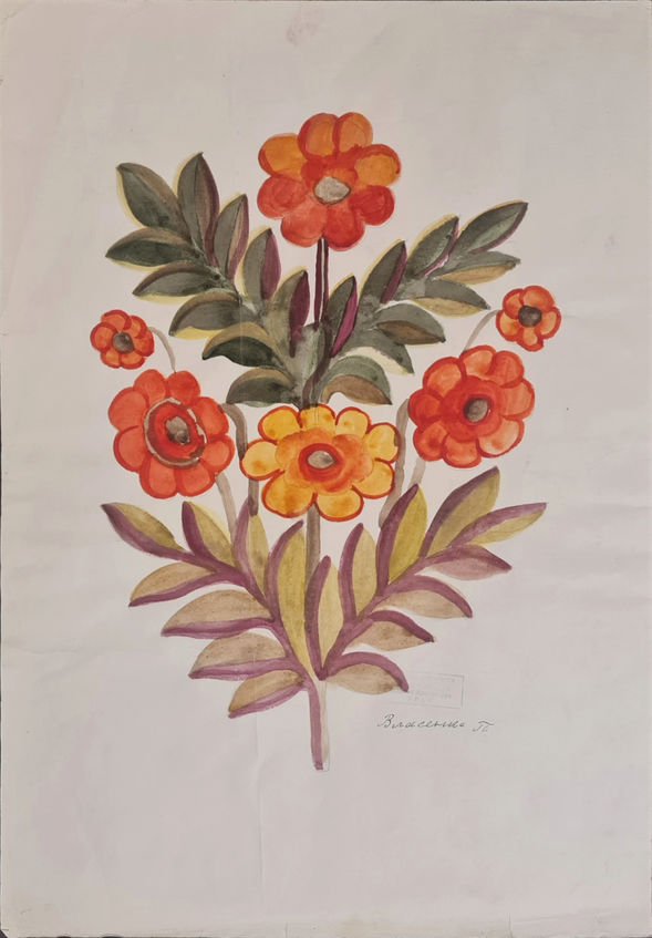 Декоративний мотив 1956р. Папір, акварель 60х42